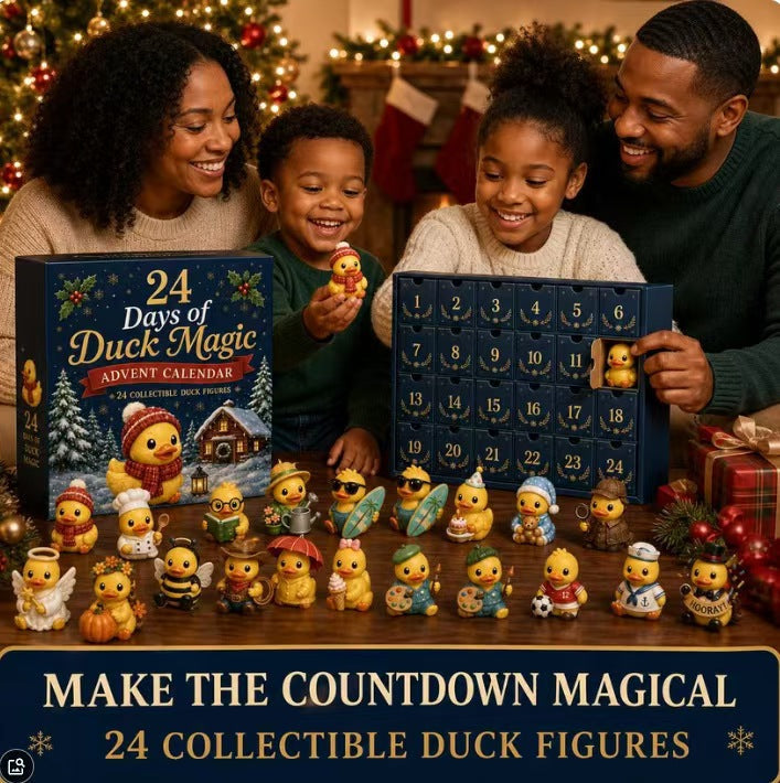 Christmas Advent Calendar with 24 Duck Figures