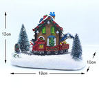 Illuminated LED Christmas house, resin