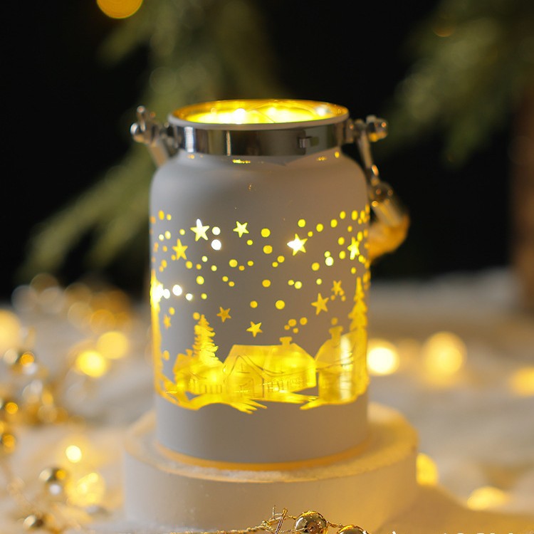 Illuminated glass decoration for Christmas