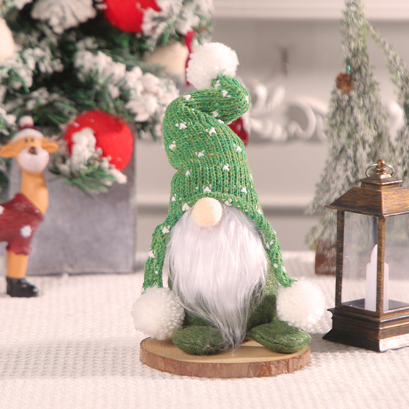 Decorative gnome figure with knitted hat