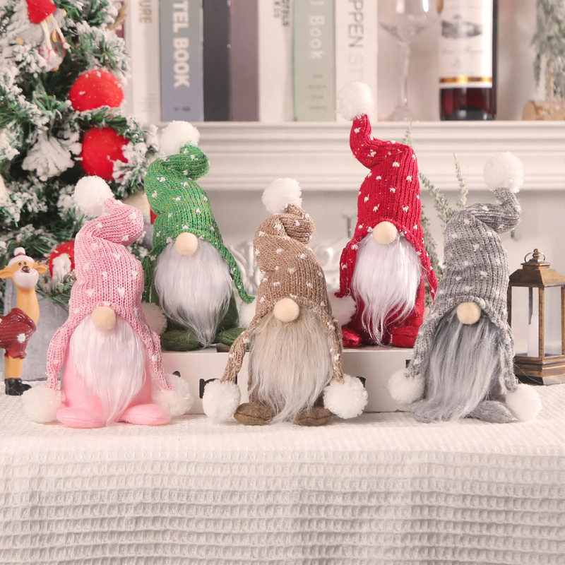 Decorative gnome figure with knitted hat