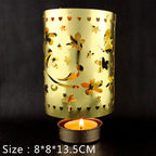 Rotating metal candle holder, round