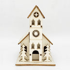 Illuminated wooden house for Christmas decoration