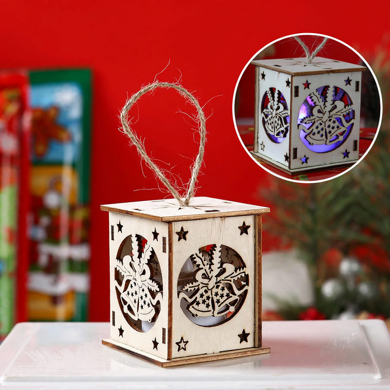 Illuminated wooden house for the Christmas season