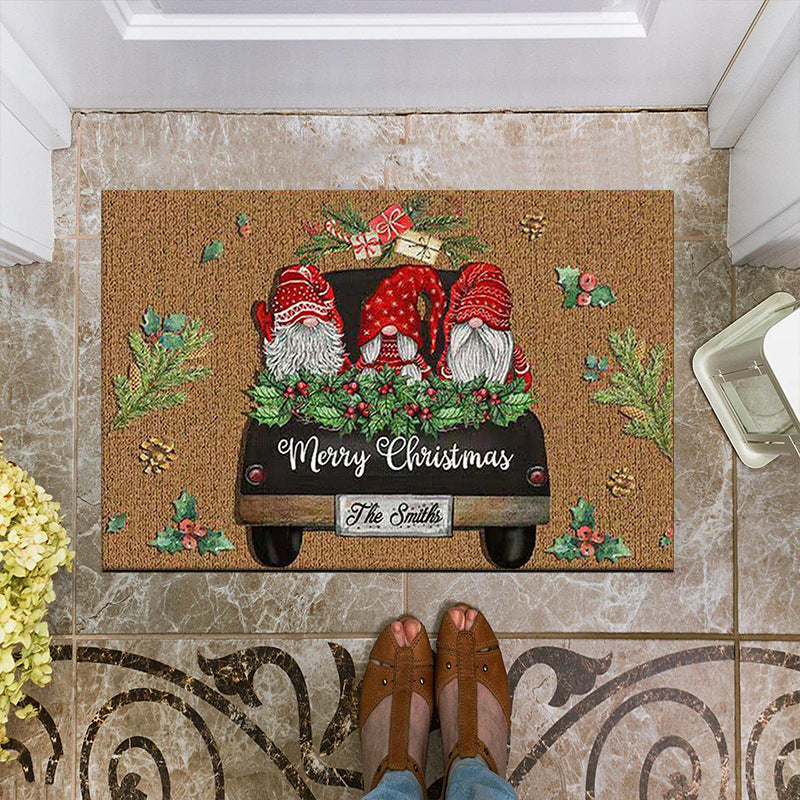 Christmas Doormat with Gnome Design