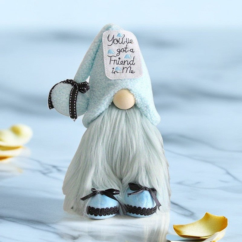 Decorative gnome figure, blue design