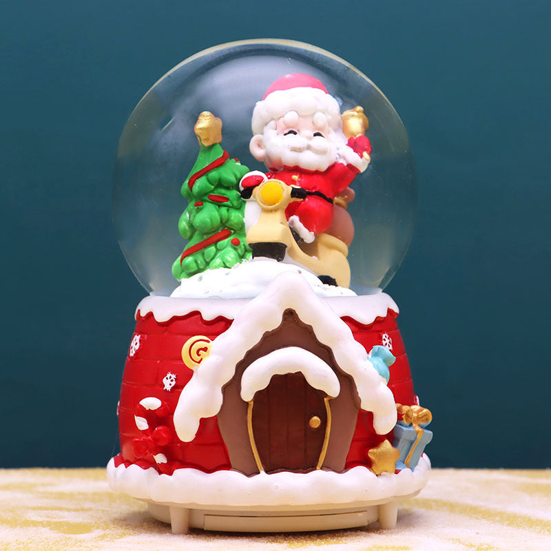 Christmas snow globe with music and light
