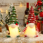 Illuminated gnome figure on the sled