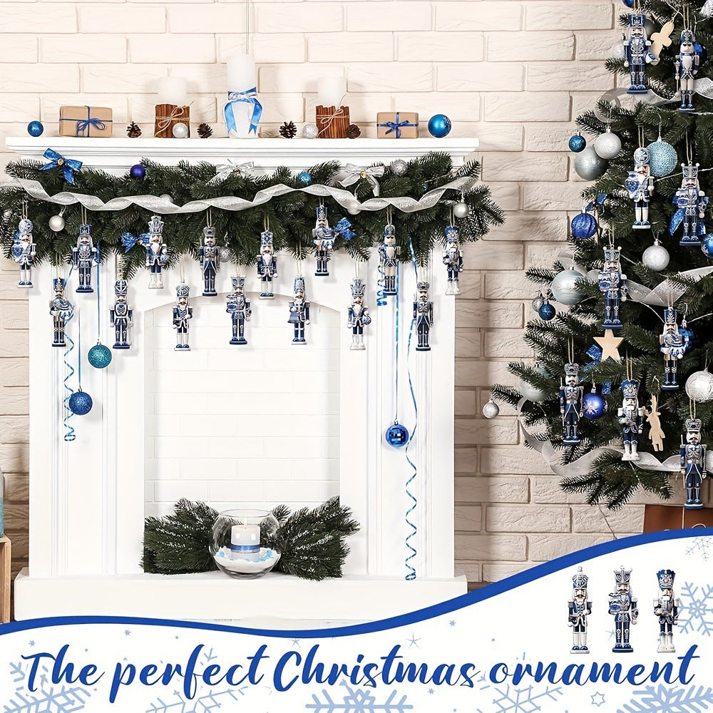 Christmas Wooden Nutcracker Ornaments, 8 cm