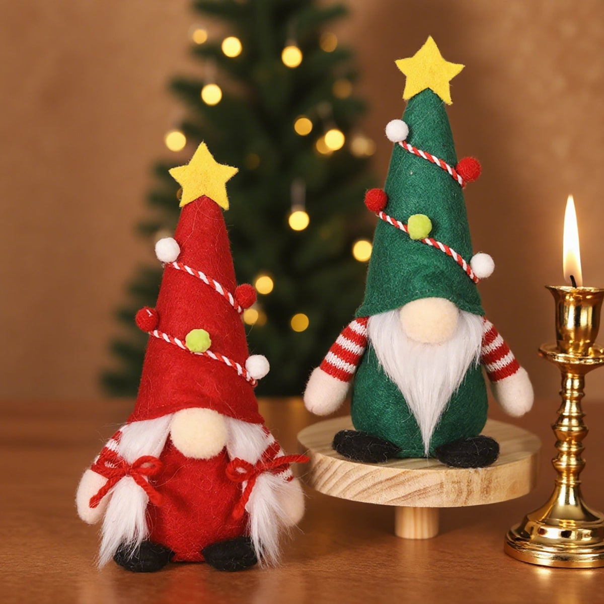 Standing Christmas Elf Figure with Star Hat