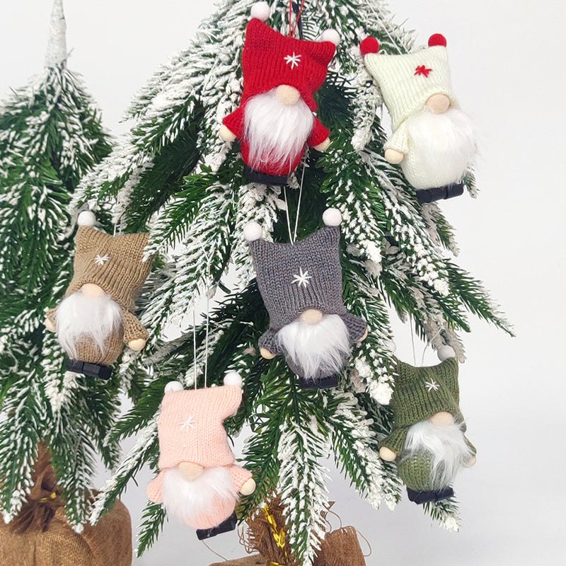 Decorative Christmas gnome ornament with pom-pom hat