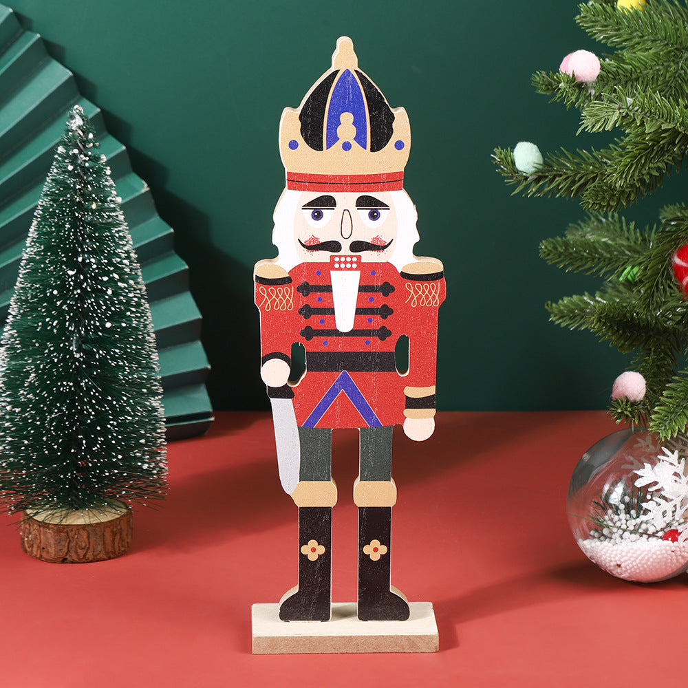 Decorative nutcracker figure made of beech wood