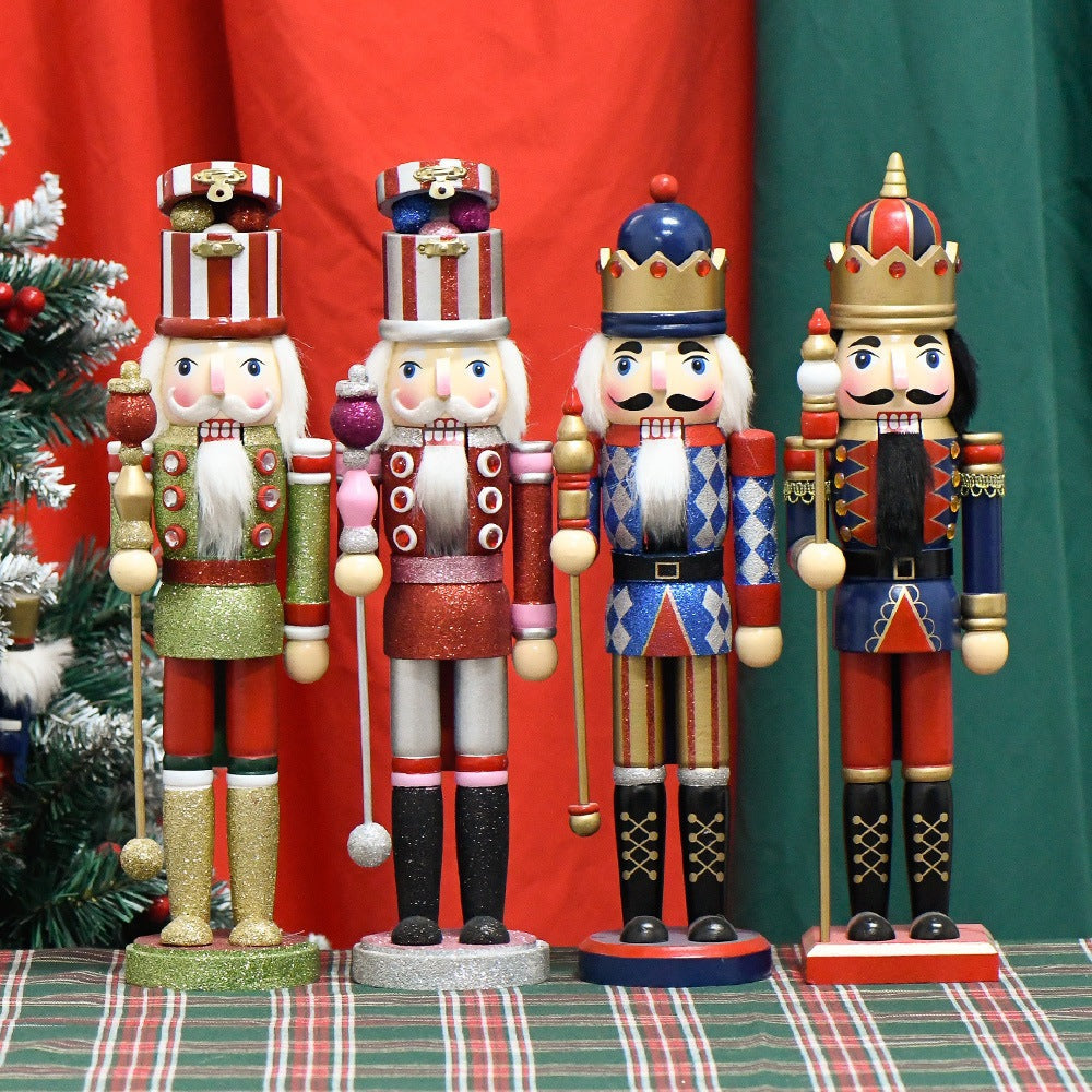 Decorative wooden nutcracker with cape