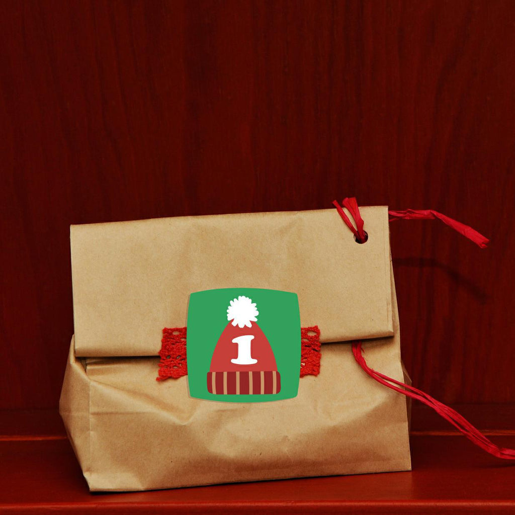 Christmas Advent Calendar Stickers, Set of 24