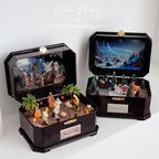 Christmas music box made of resin with lighting