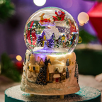 Santa Claus glass ball with music and light