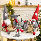Christmas Gnome and Reindeer Figure Set