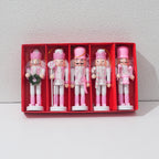 Nutcracker Pendant made of Wood, 12 cm, Set of 5