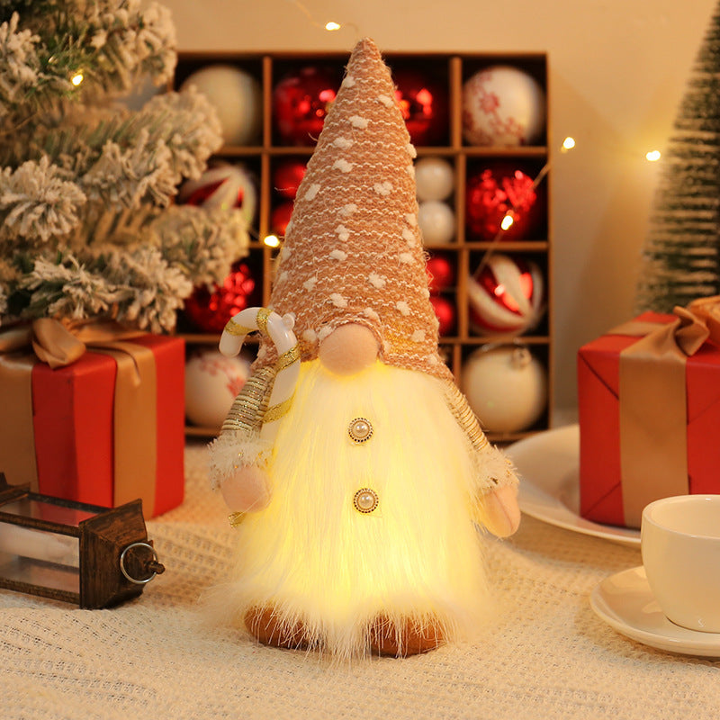 Glittering gnome figure with LED lighting