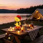 Decorative bear figure in nutcracker style with lighting