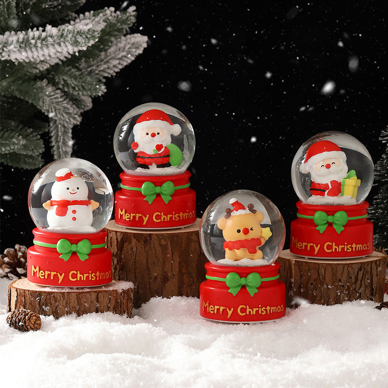 Decorative Christmas ball with light and snow effect