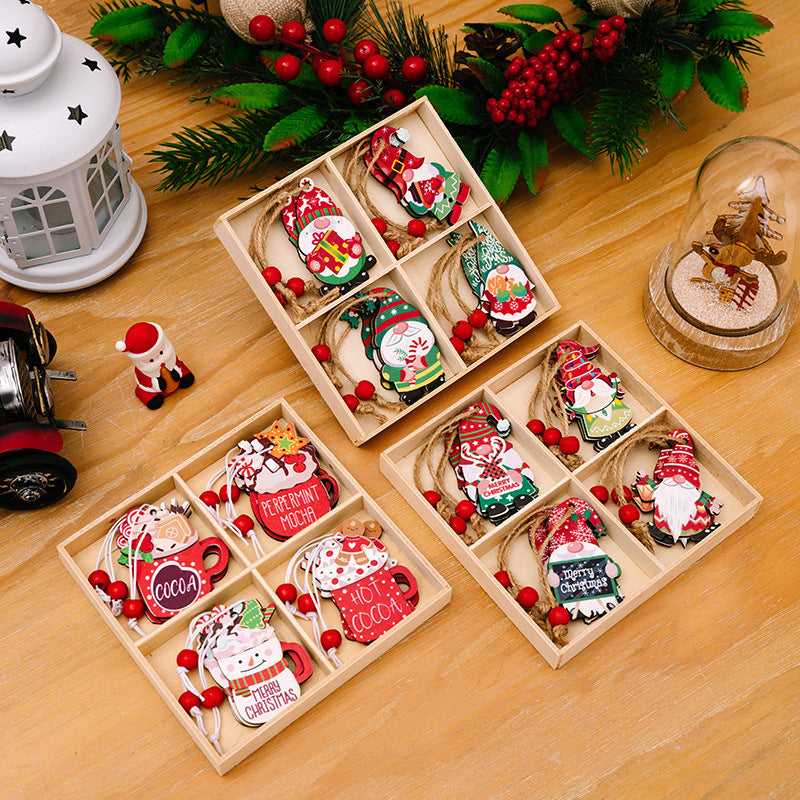 Decorative wooden box with Christmas motifs