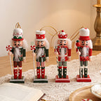 Nutcracker set made of wood, 13-19 cm, as Christmas tree decoration