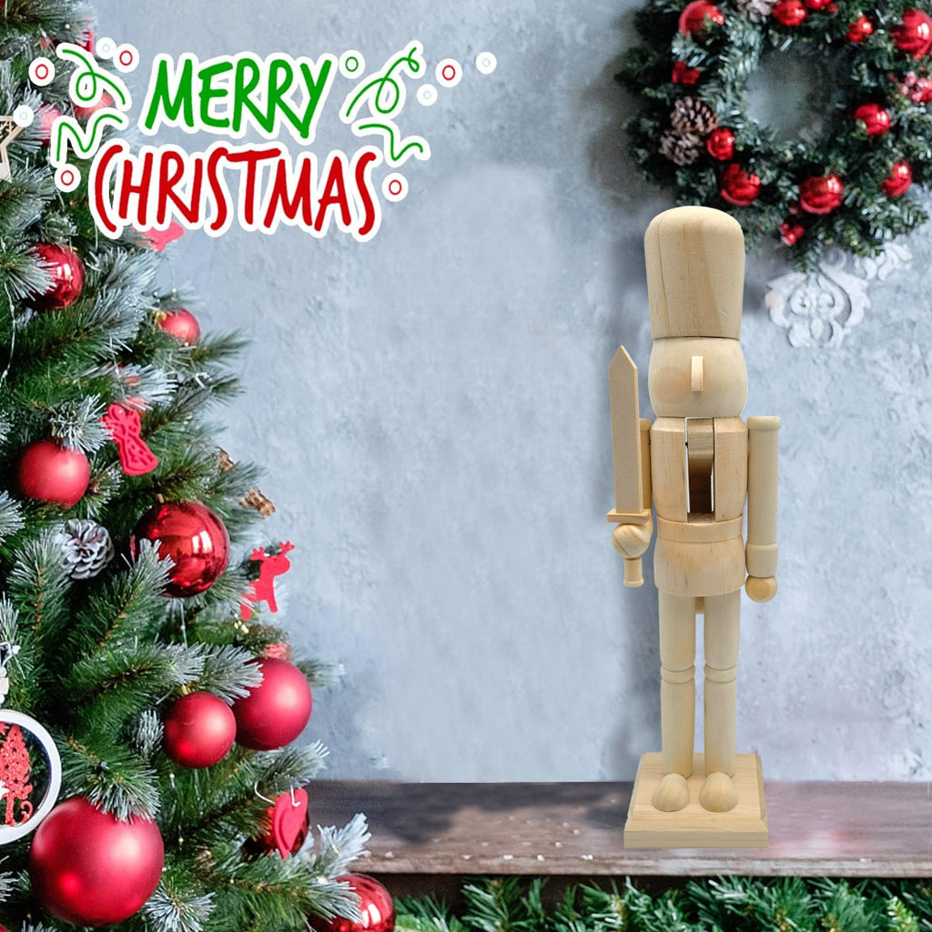 Nutcracker figure made of wood, 38 cm, unpainted