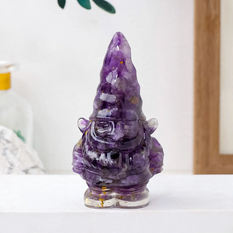 Dwarf figure made of resin with gemstones