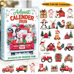 Advent calendar with acrylic decoration in minimalist style