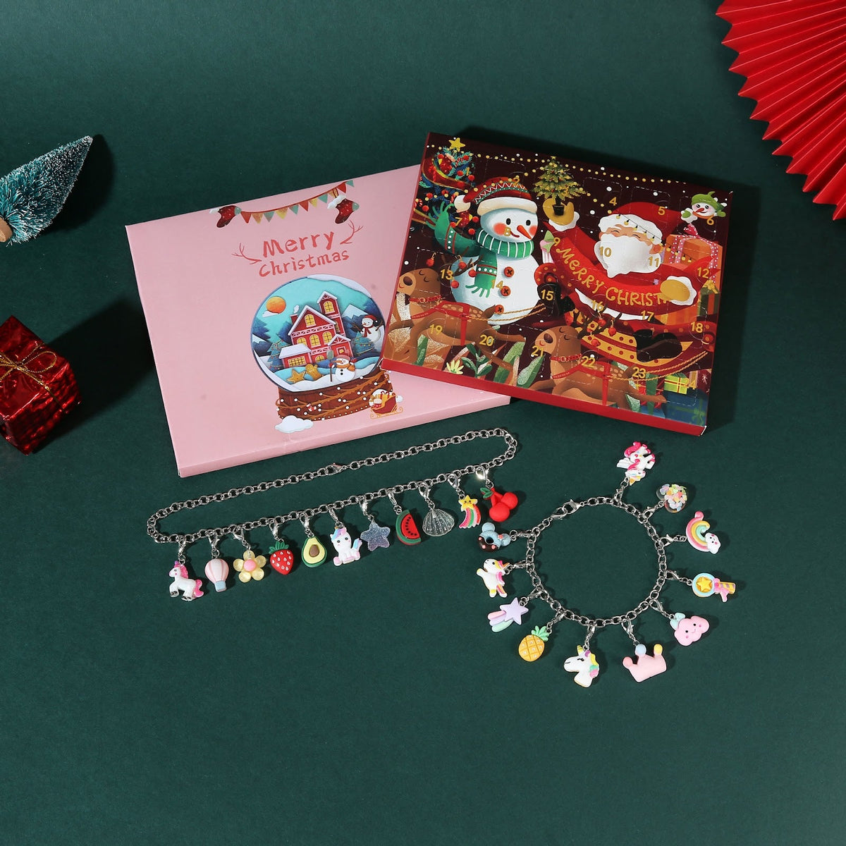 DIY Advent Calendar Jewelry Set with Holiday Motifs
