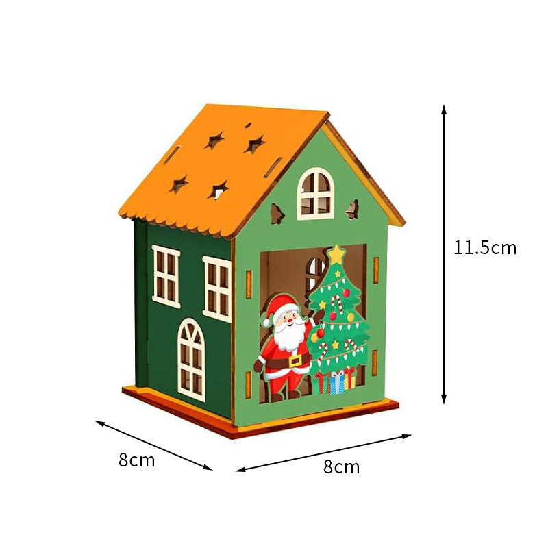 DIY wooden house construction kit, 8x8x11.5 cm, incl. painting set