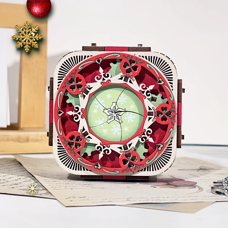 Decorative wooden music box to assemble