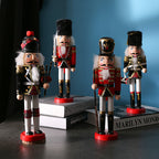 Decorative nutcracker soldier figure made of pine wood