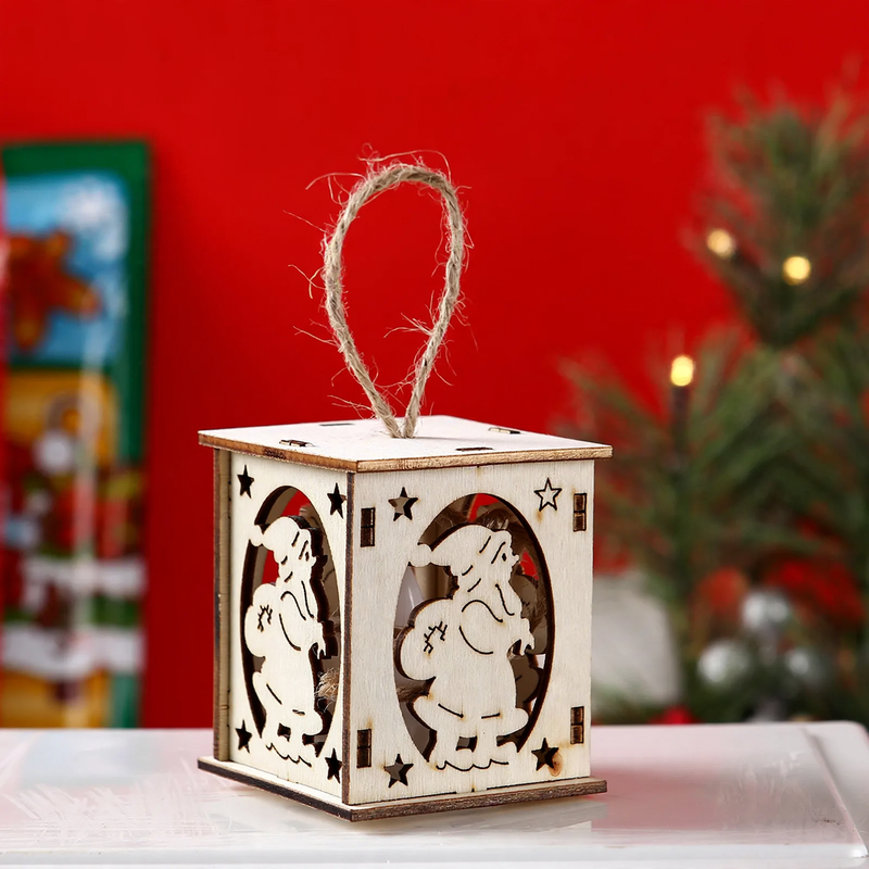 Illuminated wooden house for the Christmas season