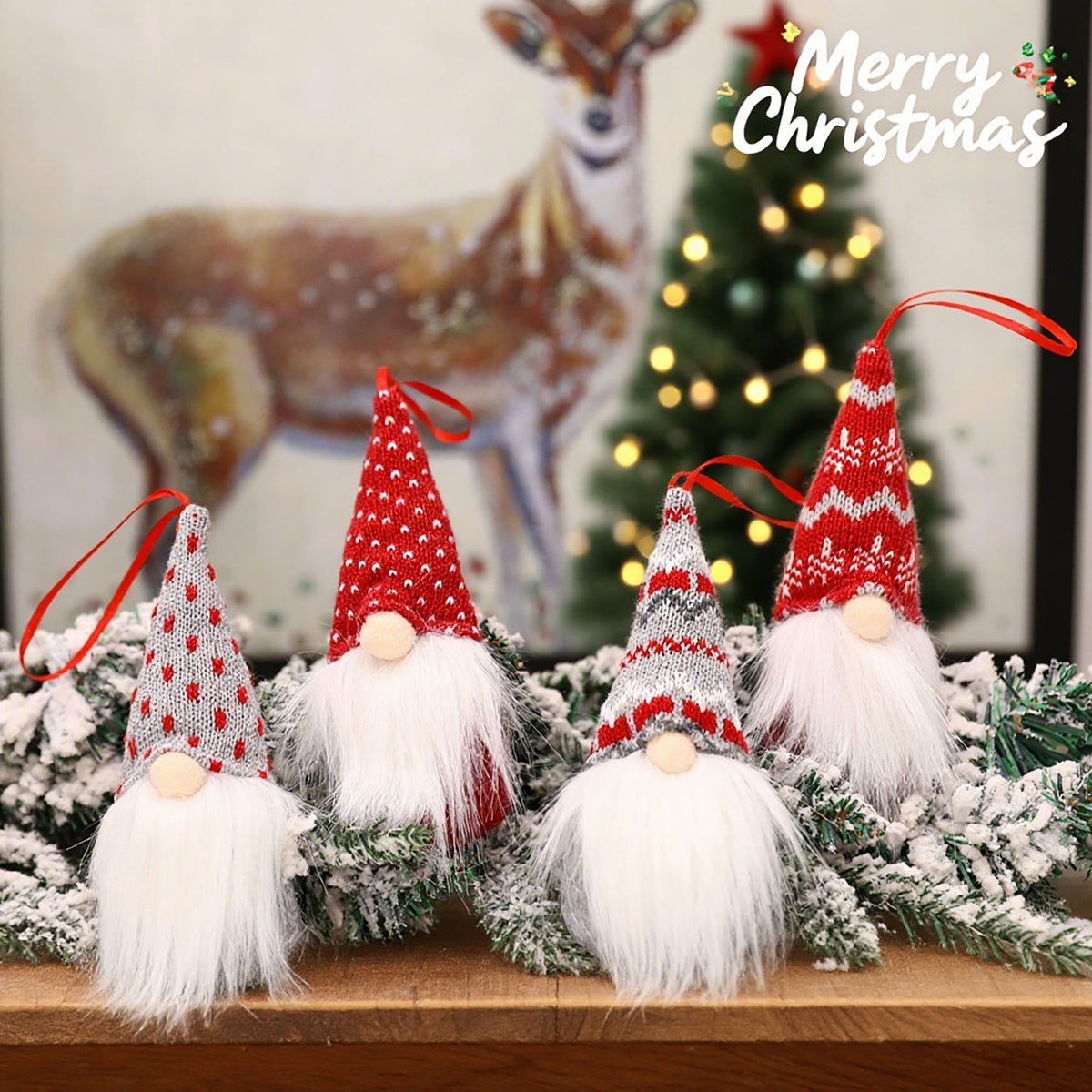 Christmas Fabric Tags, Set of 4