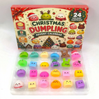 Advent calendar with 24 squishy figures in fruit and vegetable shapes