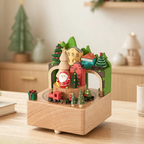 Decorative wooden Christmas music box