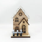 Illuminated wooden Christmas house with LED