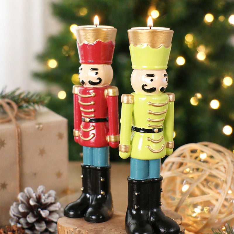 Decorative nutcracker candle holder made of resin