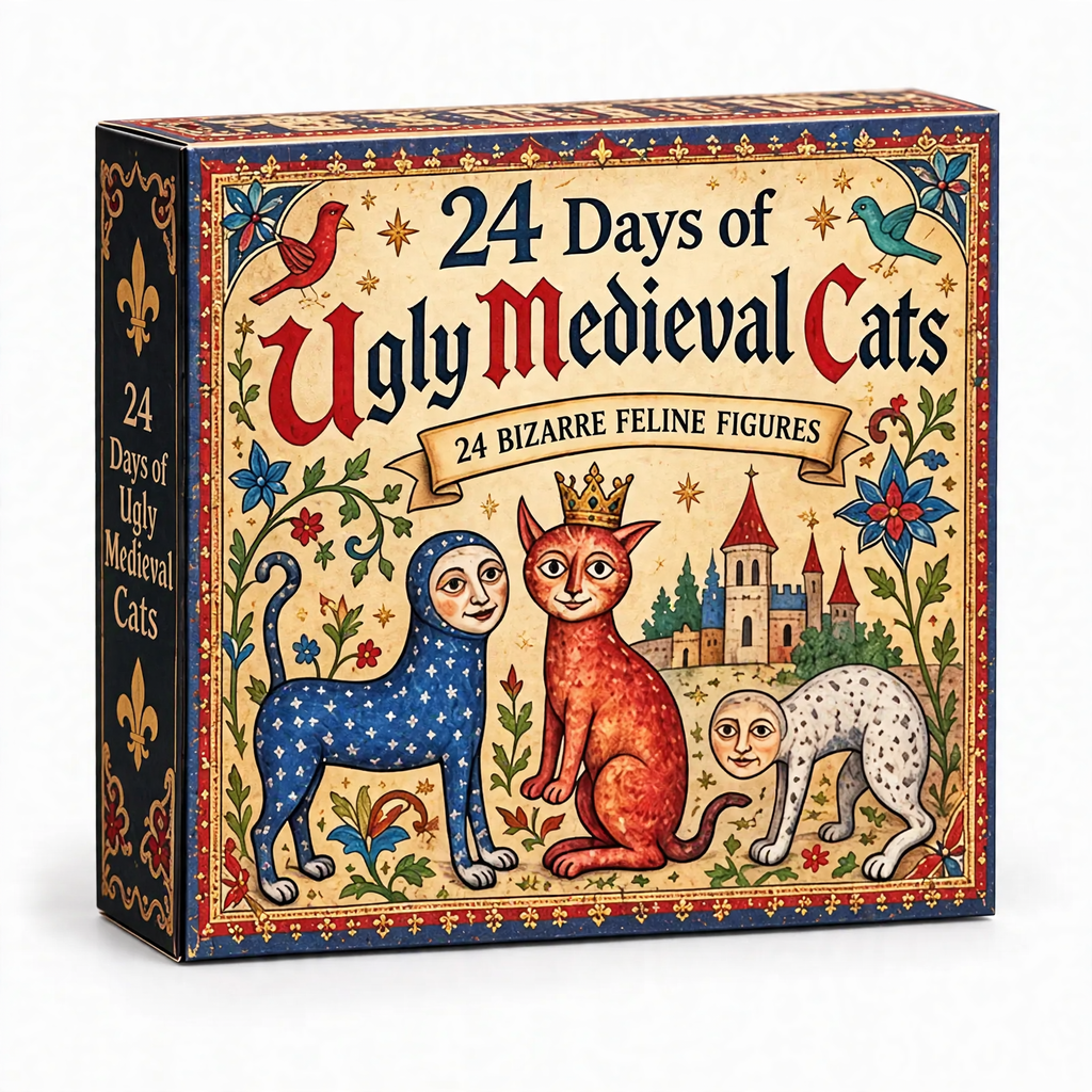 Advent calendar with medieval cat figures
