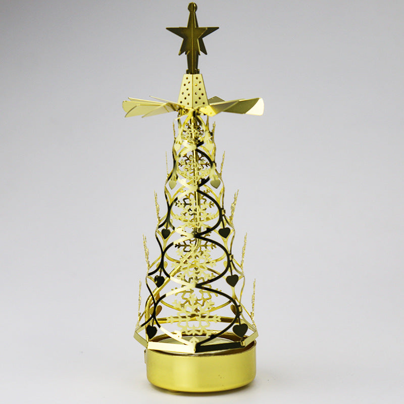 Rotating metal candle holder, 6x6x18 cm