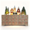 Wooden Advent Calendar, Village Design, 24 Compartments