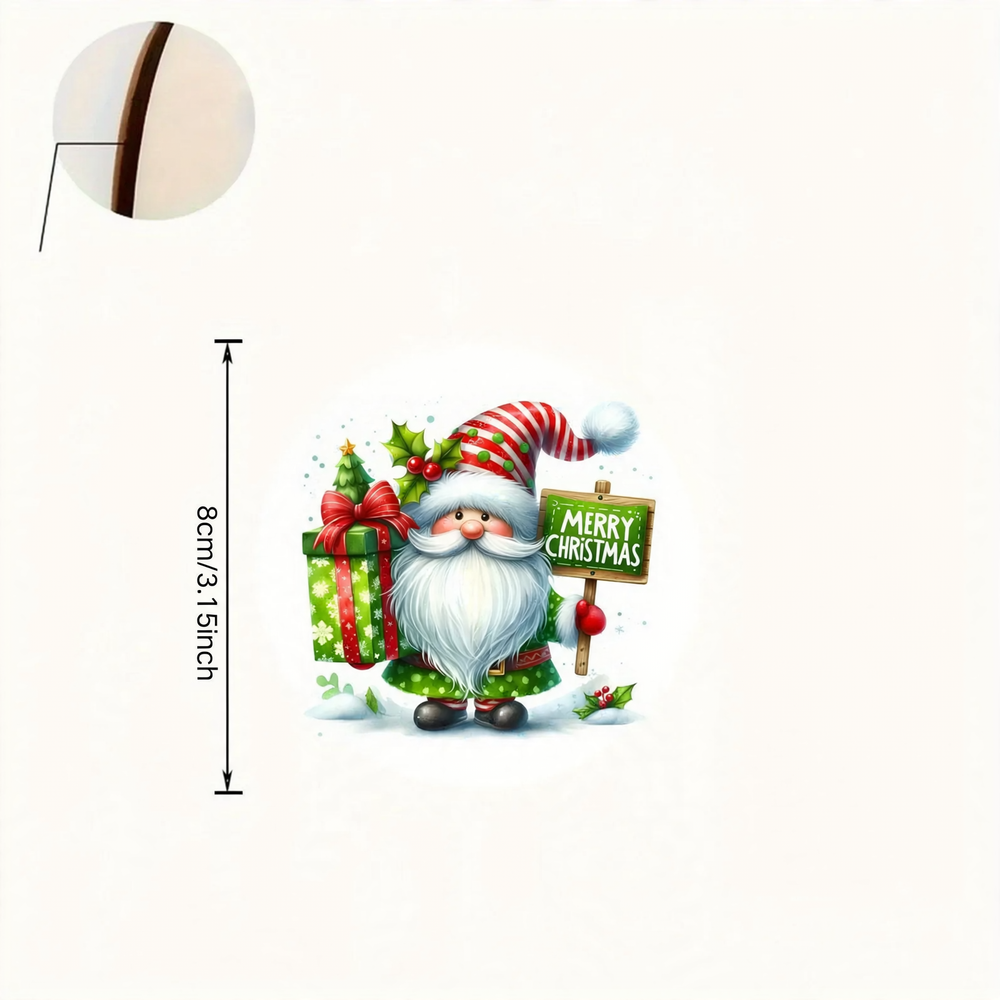 Christmas Gnome Wooden Ornaments, round, 12 designs