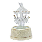 Crystal music box with carousel design