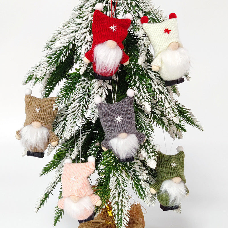 Decorative Christmas gnome ornament with pom-pom hat