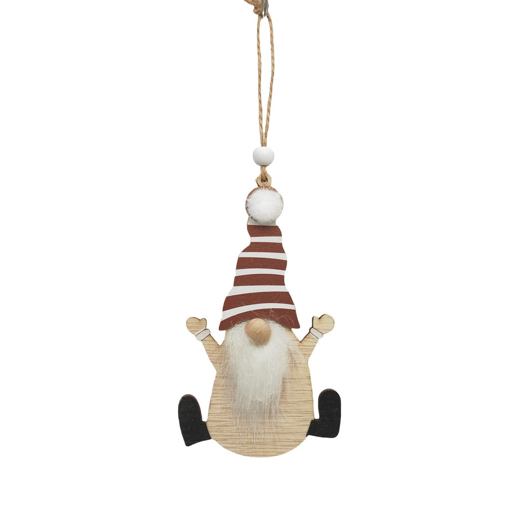 Wood Christmas Ornaments Gnome Figures