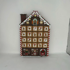 LED Advent Calendar made of Wood, Gingerbread House Design