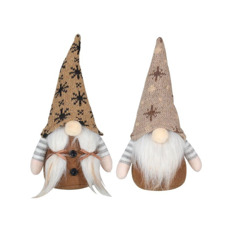 Christmas elf with knitted cap, brown