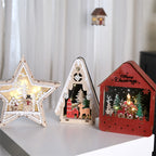 Illuminated wooden Christmas decoration